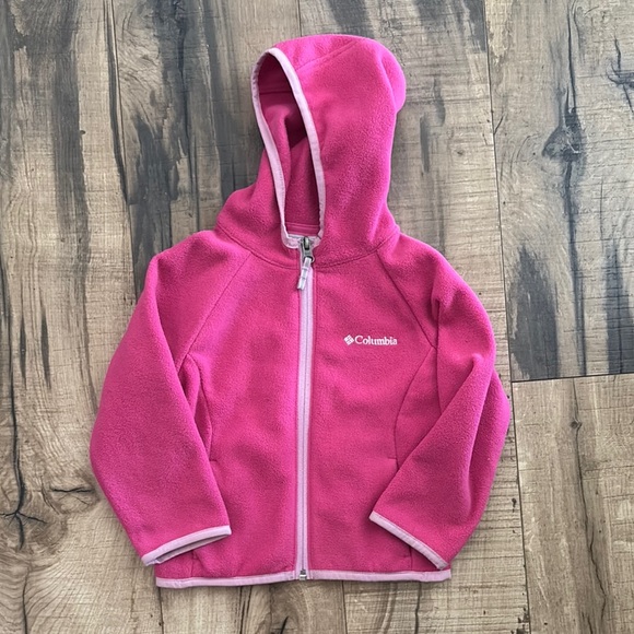 Columbia Kids Pink Fleece Hoodie 3T - Picture 1 of 4